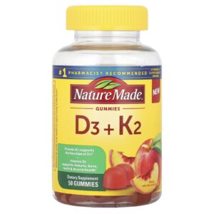 Nature Made Gomas de Vitaminas D3 e K2 Pêssego 50 Gomas