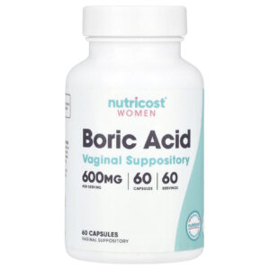Nutricost Mulheres Ácido Bórico Supositório Vaginal 600 mg 60 Cápsulas