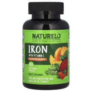 NATURELO Ferro com Vitamina C 180 Cápsulas Vegetarianas