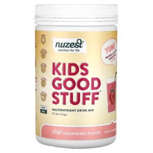 Nuzest Kids Good Stuff Mistura para Bebida Multinutriente Morango Silvestre 225 g (79 oz)