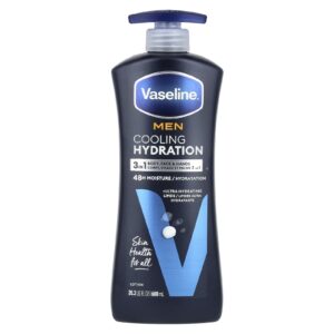 Vaseline Homens Hidratação Refrescante Loção 3 em 1 para Corpo Rosto e Mãos 600 ml (203 fl oz)