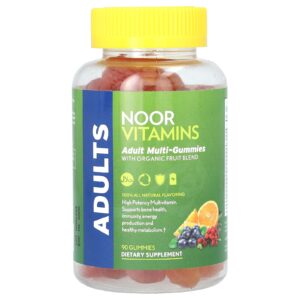 Noor Vitamins Adulto Gomas Multivitamínicas com Mistura de Frutas Orgânicas 90 Gomas