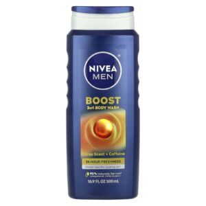 Nivea Homens Sabonete Líquido Boost 3 em 1 Aroma Cítrico + Cafeína 500 ml (169 fl oz)