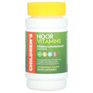 Noor Vitamins Multivitamínico com Ferro para Crianças 60 Comprimidos Mastigáveis