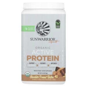 Sunwarrior Sport Proteína Ativa Orgânica Manteiga de Amendoim com Chocolate 1 kg (22 lb)