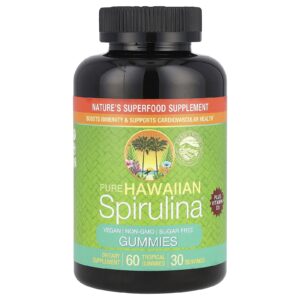 Nutrex Hawaii Pure Hawaiian Spirulina Plus Vitamin D3 Gummies 60 Tropical Gummies