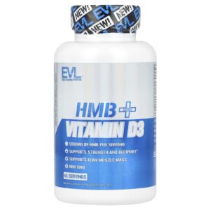 EVLution Nutrition HMB + Vitamina D3 90 Cápsulas Vegetais