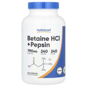 Nutricost Betaine HCl + Pepsin 240 Capsules