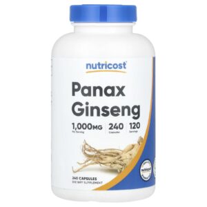 Nutricost Panax Ginseng 240 Capsules (500 mg per Capsule)