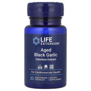 Life Extension Aged Black Garlic 30 Cápsulas Vegetarianas (500 mg por Cápsula)