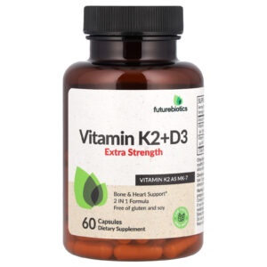 Futurebiotics Vitamina K2 + D3 Força Extra 60 Cápsulas