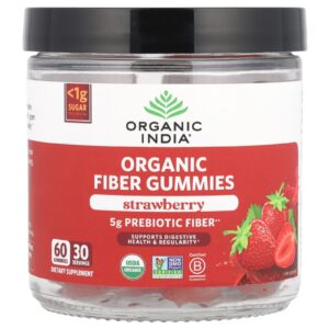 Organic India Gomas de Fibras Orgânicas Morango 60 Gomas