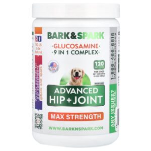 Bark&Spark Glucosamine Advanced Hip + Joint Max Strength For Dogs Bacon 120 Soft Chews