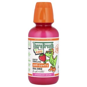 TheraBreath Para Crianças! Enxaguante Bucal Anticáries Acima de 6 Anos Splash de Morango 296 ml (10 fl oz)