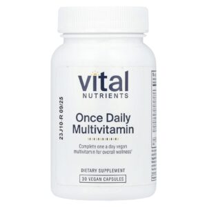 Vital Nutrients Uma Vez Multivitamínico ao Dia 30 Cápsulas Veganas
