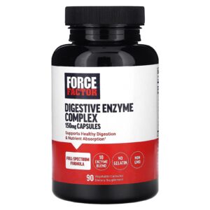 Force Factor Complexo de Enzimas Digestivas 150 mg 90 Cápsulas Vegetais