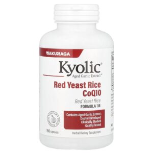Kyolic Aged Garlic Extract™ Levedura de Arroz Vermelho mais CoQ10 Fórmula 114 150 Cápsulas