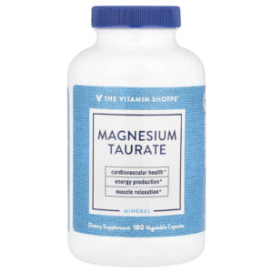 The Vitamin Shoppe Taurato de Magnésio 180 Cápsulas Vegetais (625 mg por Cápsula)
