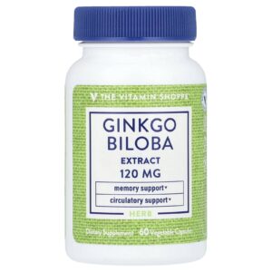The Vitamin Shoppe Extrato de Ginkgo Biloba 120 mg 60 Cápsulas Vegetais