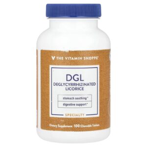The Vitamin Shoppe DGL (Alcaçuz Desglicirrizado) 100 Comprimidos Mastigáveis