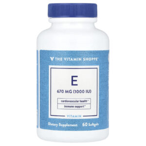 The Vitamin Shoppe Vitamina E 670 mg (1.000 UI) 60 Cápsulas Softgel