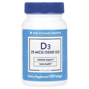 The Vitamin Shoppe Vitamina D3 25 mcg (1.000 UI) 100 Cápsulas Softgel