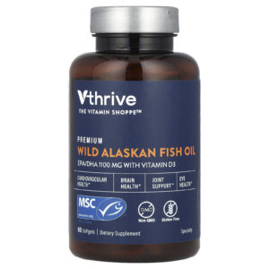 Vthrive Óleo de Peixe Premium Selvagem do Alasca 60 Cápsulas Softgel