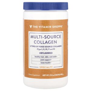 The Vitamin Shoppe Colágeno de Fontes Múltiplas Sem Sabor 482 g (106 lb)