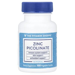 The Vitamin Shoppe Picolinato de Zinco 100 Cápsulas Vegetais (22 mg por Cápsula)
