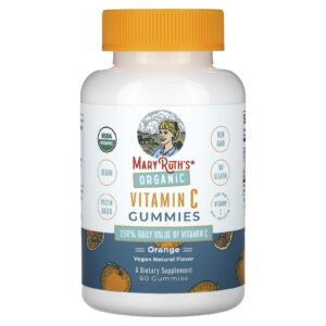 MaryRuths Gomas de Vitamina C Orgânica Sabor Laranja 60 Gomas (45 mg por Goma)