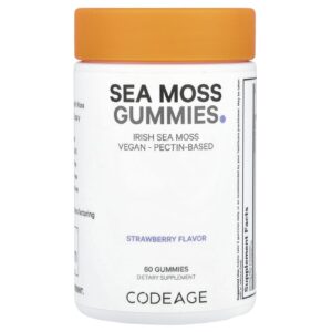 Codeage Gomas de Musgo Marinho Morango 60 Gomas (150 mg por Goma)