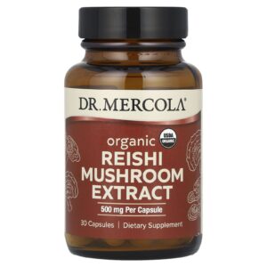 Dr. Mercola Extrato de Cogumelo Reishi Orgânico 30 Cápsulas
