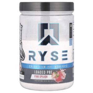 RYSE Loaded Pre Pré-treino de Alto Estimulante Splash Rosa 393 g (139 oz)