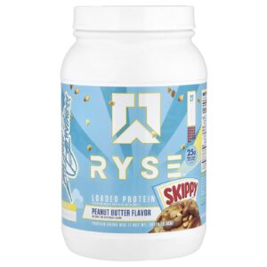 RYSE Proteína Carregada Proteína Whey Premium com TCMs Manteiga de Amendoim Salty® 1.077 g (24 lb)