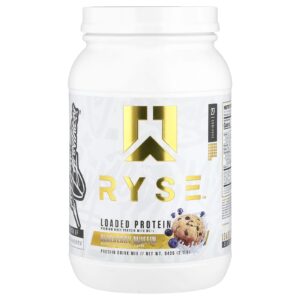 RYSE Loaded Protein Proteína Whey Premium com TCMs Muffin de Mirtilo 942 g (21 lb)