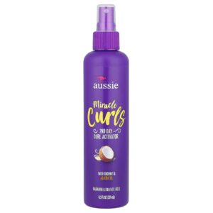 Aussie Miracle Curls Ativador de Cachos no 2º Dia com Óleo de Coco e Jojoba 251 ml (85 fl oz)