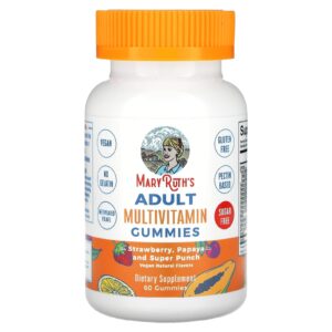 MaryRuths Multivitamínico para Adultos Morango Mamão e Superponche 60 Gomas