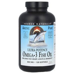 Source Naturals Arctic Pure® Óleo de Peixe Ômega-3 Ultrapotência 850 mg 120 Cápsulas Softgel
