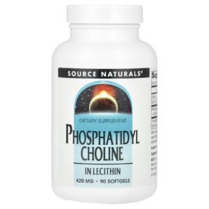 Source Naturals Fosfatidilcolina em lecitina 420 mg 90 Cápsulas Softgel