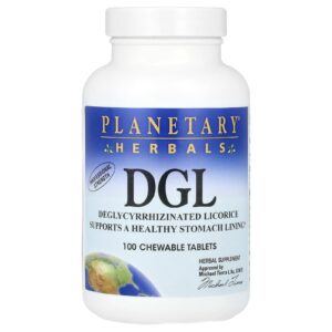 Planetary Herbals DGL 380 mg 100 Comprimidos Mastigáveis