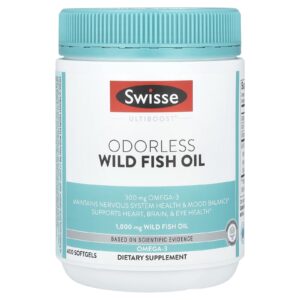Swisse Óleo de Peixe Selvagem Inodoro Ultiboost® 1.000 mg 400 Cápsulas Softgel