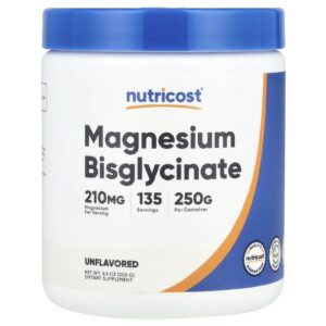 Nutricost Bisglicinato de Magnésio Sem Sabor 250 g (89 oz)