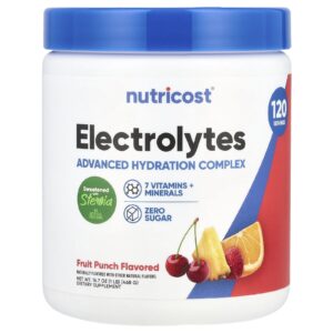 Nutricost Eletrólitos Complexo de Hidratação Avançado Ponche de Frutas 468 g (1 lb)