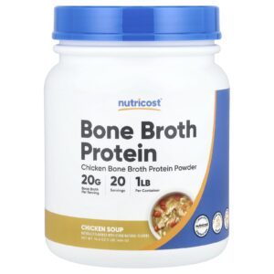 Nutricost Bone Broth Protein Canja de Galinha 464 g (1 lb)