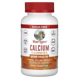 MaryRuths Gomas de Cálcio Pêssego Manga Damasco 60 Gomas (100 mg por Goma)