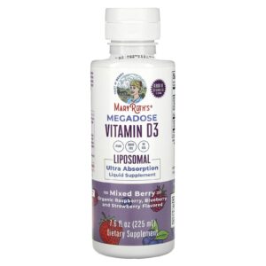 MaryRuths Megadose Vitamina D3 Lipossomal Frutos Silvestres 4.000 UI 225 ml (76 fl oz)