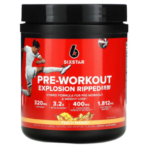 SIXSTAR Pré-treino Explosion Ripped 2.0 Pêssego e Manga 240 g (847 oz)