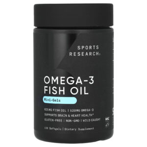 Sports Research Óleo de Peixe Ômega-3 Minigel 120 Cápsulas Softgel
