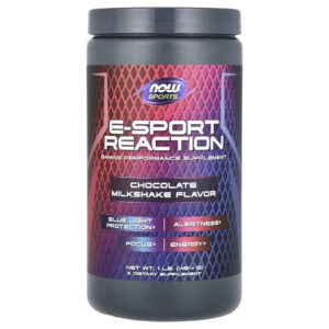NOW Foods Sports E-Sport Reation Milkshake de Chocolate 454 g (1 lb)