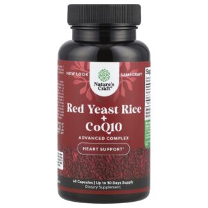 Natures Craft Levedura de Arroz Vermelho + CoQ10 60 Cápsulas